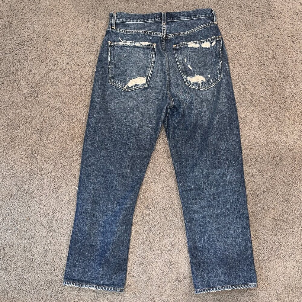AGOLDE LOS ANGELES PREMIUM PINCH WAIST MADE IN USA DISTRESSED BLOWN KNEE JEANS - Picture 6 of 16